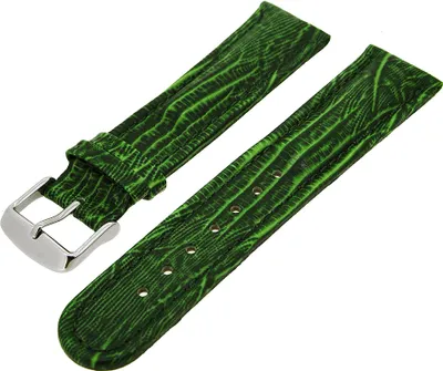 Produktbild von Uhrenarmband Kalbsleder in Teju-Prägung Grün Ton in Ton 20mm NEU