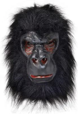 Immagine prodotto di Bristol Novelty Maschera da gorilla in lattice unisex con capelli BN1440 (taglia unica) (nero)