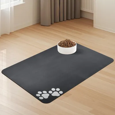 Futtermatte 40x60 cm grau, rutschfest, saugfähig, für Hunde- und Katzennäpfe