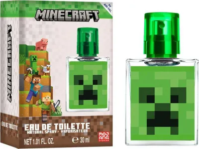 A box and bottle of Minecraft Eau de Toilette.