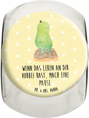 Produktbild von Mr. & Mrs. Panda Bonboniere Schildkröte Pause XL 2000ml - Gelb Pastell - Geschenk, Achtsam, schraubglas, Lebensmittelbehälter, Teedose, Achtsamkeit, Vorratsdose Glas