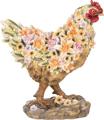 Image de Clayre & Eef Figurine de décoration Poulet 27x16x31 cm Marron Plastique