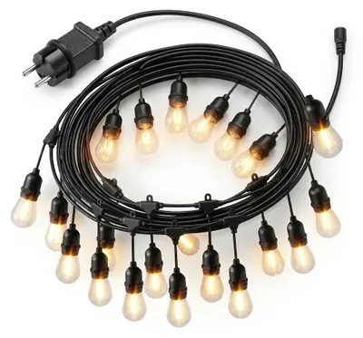 Obrázek produktu pro Venkovní LED řetězová světla, 20 m, 20 žárovek, IP44, teplá bílá