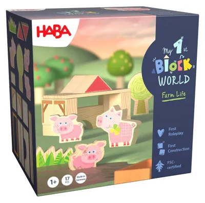 Produktbild von HABA My 1st Block World Bausteinwelt Ferkelstall Kalle ab 2 Jahren