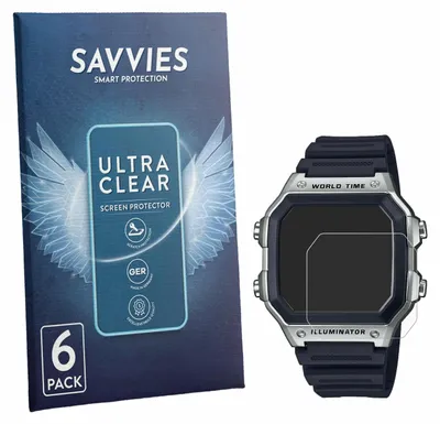 Produktbild von 6x Für Casio AE-1200WH Schutzfolie Savvies Displayschutz Display Schutz Folie Klar Transparent
