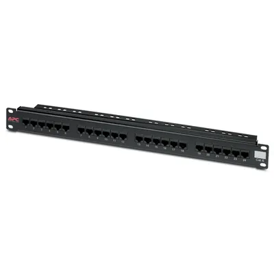 Produktbild von APC CAT 6 Patch Panel, RJ-45, Schwarz, Rackeinbau, 1U, 483 mm, 43 mm
