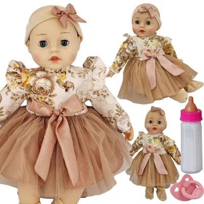 Produktbild von Puppe 45 cm, spricht und singt auf Polnisch, schließt die Augen, + Schnuller und Flasche