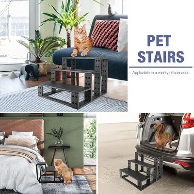 Produktbild von Famanu Hundetreppe weiche und bequeme Stufen für Haustiere - 41,1 x 14,8 x 8 cm