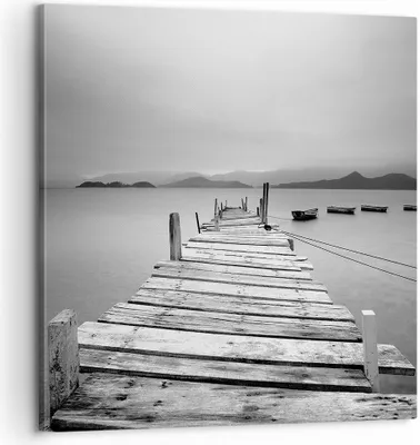 Produktbild von Bild auf Leinwand - Leinwandbild - Brücke See - 60x60cm - Wand Bild - Wanddeko - Wandbilder - Leinwanddruck - Bilder - Kunstdruck - Wanddekoration - Leinwand bilder - Wandkunst - AC60x60-3523