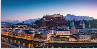 Produktbild von ARTland Wandbild Alu für Innen & Outdoor Salzburg Panorama Größe: 150x75 cm