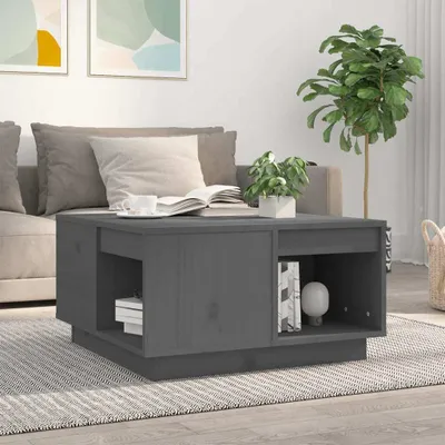 Produktbild von Couchtisch Grau 60x61x32,5 cm Massivholz Kiefer , Couchtische Design 2024