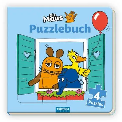 Produktbild von Die Maus Puzzlebuch: Geschichten & Rätsel mit Maus, Elefant und Ente – Von morgens bis abends