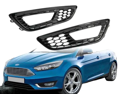 Immagine prodotto di Griglia di protezione per le luci fendinebbia sul paraurti anteriore, in plastica, compatibile con Ford Focus 2015-2018, ricambio diretto, colore: nero, confezione da 2 pezzi