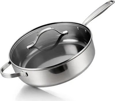 Immagine prodotto di BE living Padella in acciaio inossidabile – Ø 28 cm – Vetroceramica – Induzione – Rivestimento antiaderente senza  – Padella – Serie Essential