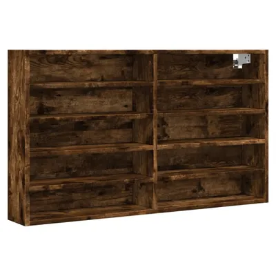Image de vidaXL Armoire vitrine chêne fumé 100x15x58 cm Bois composite