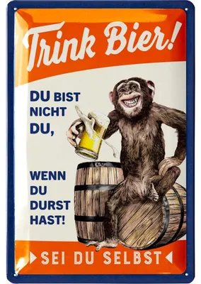 Produktbild von LANOLU Retro Blechschild BIER lustiges Sprüche Metallschild, Geschenk für Männer Kneipen Partykeller Dekoration Werkstattschild 20x30cm