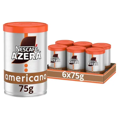 Produktbild von NESCAFÉ Azera Americano Instantkaffee mit gemahlenen Kaffeebohnen – 6 x 75 g