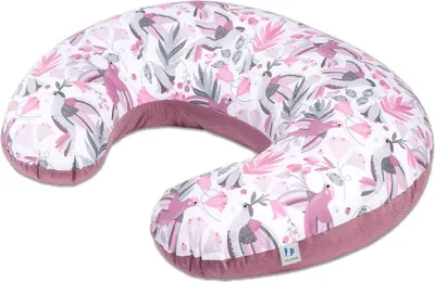 Produktbild von Pepi Stillkissen mit old rosa Velvet - Stillhorn Stillhörnchen kleines Baby Still Kissen für Füttern von Babys Neugeborene Breastfeeding - Hummingbird