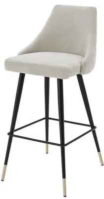 Produktbild von Casa Padrino Luxus Barstuhl Sandfarben / Schwarz 47 x 52 x H. 101 cm - Luxus Barmöbel