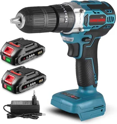 Image de Perceuse sans fil 20 V à usage domestique avec 25+3 fonctions et 2 batteries de 1,5 Ah - Idéale pour un usage domestique
