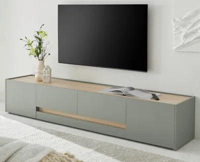 Produktbild von TV-Lowboard "Center" in Salbei und Barista Eiche TV Unterteil 223 cm TV-Board XL