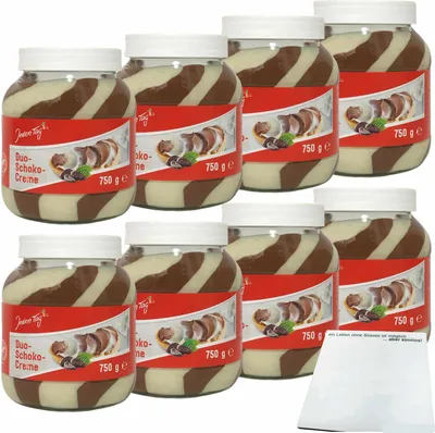 Produktbild von Jeden Tag Duo-Schoko-Creme Süßer Brotaufstrich VPE (8x750g Glas) + usy Block