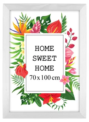 Obrázok produktu pre Rám na obrázky MG Design, biela, 70 x 100 cm – vyrobený z prírodného dreva s akrylovým sklom, určený na zavesenie aj na postavenie, vhodný na fotografie, plagáty a puzzle