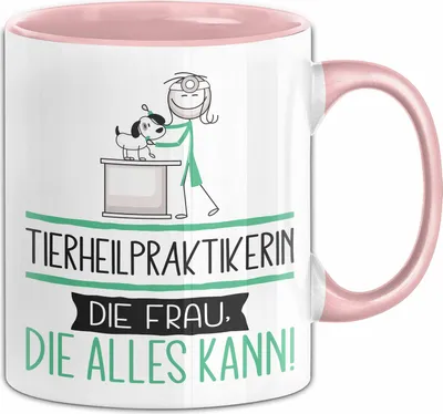 Produktbild von Tierheilpraktikerin Geschenk Tasse Becher Die Frau Die Allen Kann Geschenkidee für eine Tierheilpraktikerin Lustig (Rosa)