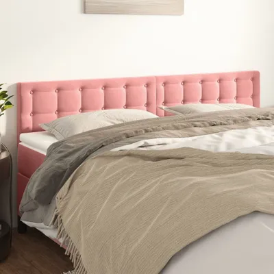 Produktbild von The Living Store Kopfteile 2 Stk. Rosa 80x5x78/88 cm Samt
