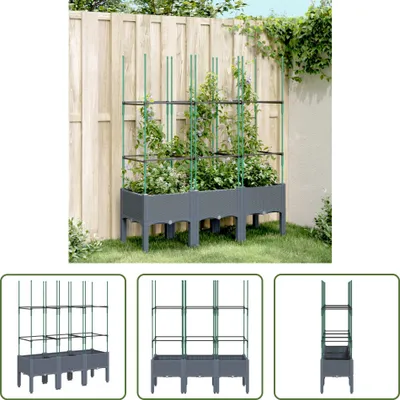 Zdjęcie produktu dla The Living Store Sadzarka z kratką szara 120x40x142,5 cm PP