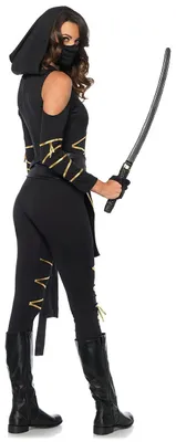 Produktbild von Leg Avenue 85629 3tlg Set Stealth Ninja Damen Kostüm Karneval Fasching M