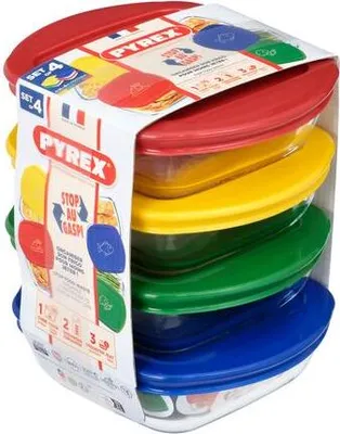 Produktbild von Pyrex 913S572/7646 Satz mit 4 quadratischen Teilen