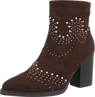 Produktbild von Ital-Design Damen Stiefeletten High-Heel Stiefeletten Leicht gefüttert Wildlederoptik Western- & Bikerboots 88489502 Braun Gr.  38