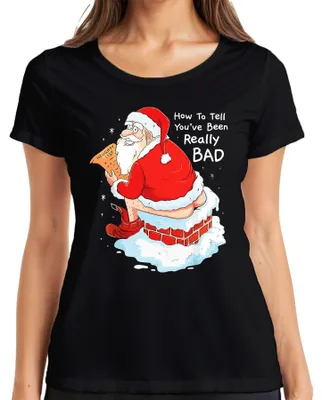 Immagine prodotto di Babbo Natale regalo sfacciato Come dire che sei stato davvero cattivo Maglietta da donna, nero, M