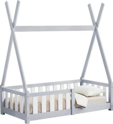 Obrázek produktu pro Dětská postel 'Helsingborg' s ochranou proti vypadnutí borovicové dřevo 70 x 140 cm světle šedá