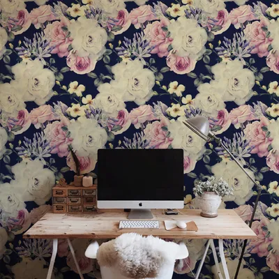 Produktbild von Coloray Fototapete 152x104 cm Vlies-Fototapete - Floralroses Vintage-Blumen