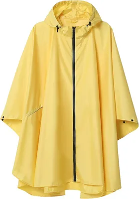 Produktbild von Uni Regenponcho Regenmantel mit Kapuze für Erwachsene Frauen mit Taschen