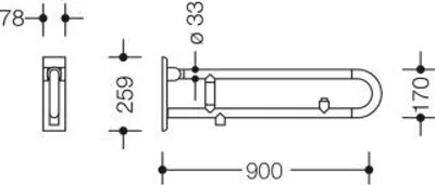 Produktbild von HEWI 801.50B570 92 SK-Griff, drehb., matt,