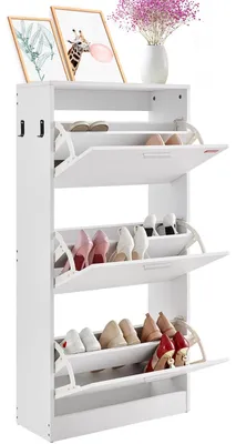 Obrázek produktu pro Skříň na boty - Botník - Úložný prostor na boty - Malá skříňka na boty - Botník se 3 dvířky - Kompaktní design