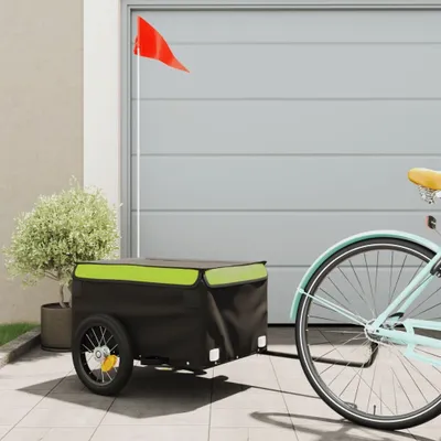 Productafbeelding van Maison Exclusive - Fietsaanhanger, zwart en groen, 30 kg, staal