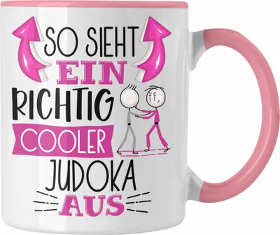 Produktbild von Trendation - Judoka Tasse Geschenk So Sieht Ein Richtig Cooler Judoka Aus Geschenkidee Spruch Lustig Becher (Rosa)