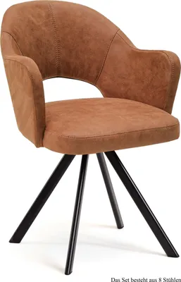 Produktbild von Armlehnstuhl (8er-Set) Debor 59x87x61 Schwarz/Cognac