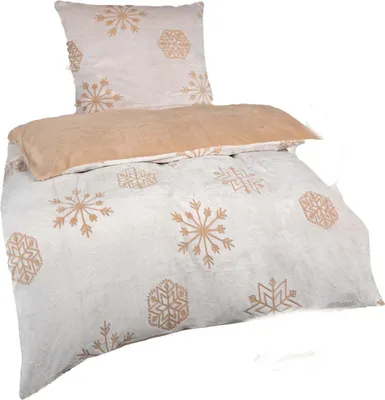 Produktbild von Wendebettwäsche Winter Plüsch Cashmere Touch Fleece Laser Cut 135x200 80x80: 2tlg. / Beige