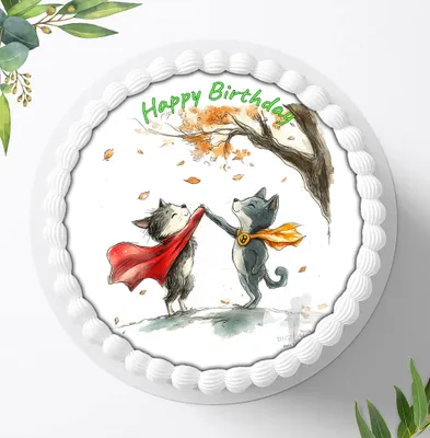 Produktbild von Für die Geburtstags Torte ein Tortenaufleger, Zuckerbild mit dem Motiv: Fellnasen, Essbares Foto für Torten, Fondant, Ø 20cm, 2425z