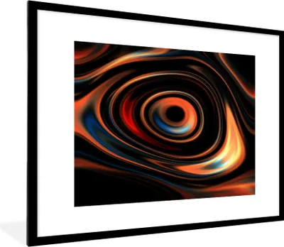 Produktbild von MuchoWow® MuchoWow® Gerahmtes Poster Kreis - Muster - Orange 80x60 cm - Poster mit zchwarzem Bilderrahmen - Schlafzimmer-Dekorationen - Fotoposter