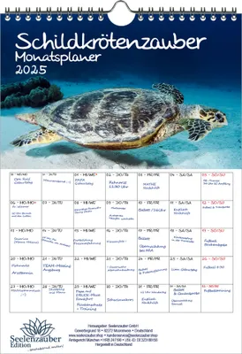 Produktbild von Schildkrötenzauber Planer DIN A4 Kalender für 2025 Schildkröten - Seelenzauber