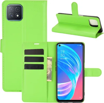 Produktbild von Schutzhülle für Oppo A72 / A73 Case Handy Hülle Cover Case Schutztasche Wallet Etuis, Farbe:Grün