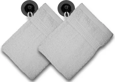 Produktbild von 2er Set Waschhandschuhe Waschlappen silber 16x21 cm Frottee Baumwolle Frottier