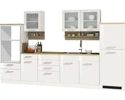 Obrázek produktu pro Kuchyňský blok Held Möbel Mailand 330 cm barva čela bílá vysoce lesklé barva korpusu bílá matný