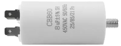 Betriebskondensator CBB60, 8 µF, 450 V AC, 34 x 65 mm